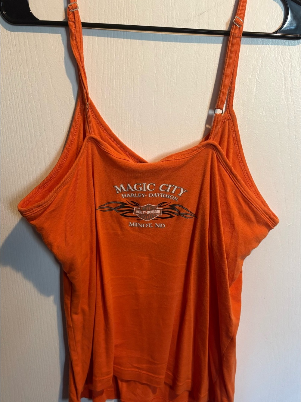 Harley-Davidson Women's Orange Graphic Tank Top - Picture 2 of 3